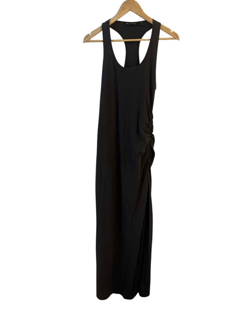 Athleta Graphite Racerback Maxi Dress with Side Gathering | Size M